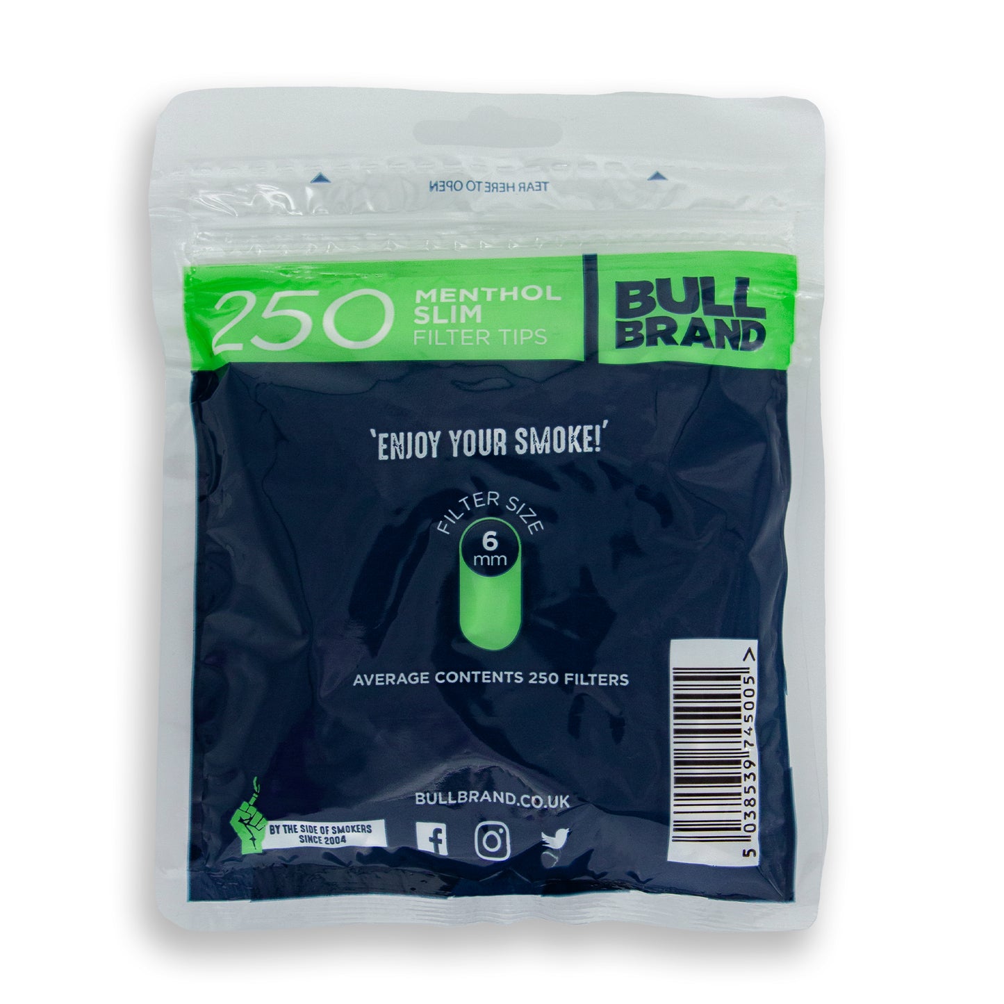 Bull Brand Menthol Slim Filter Tips Bags 250's