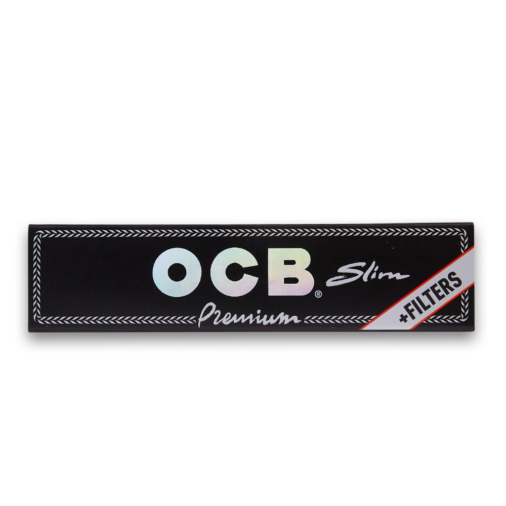 OCB Slim Premium Black King Size Rolling Papers + Paper Filter