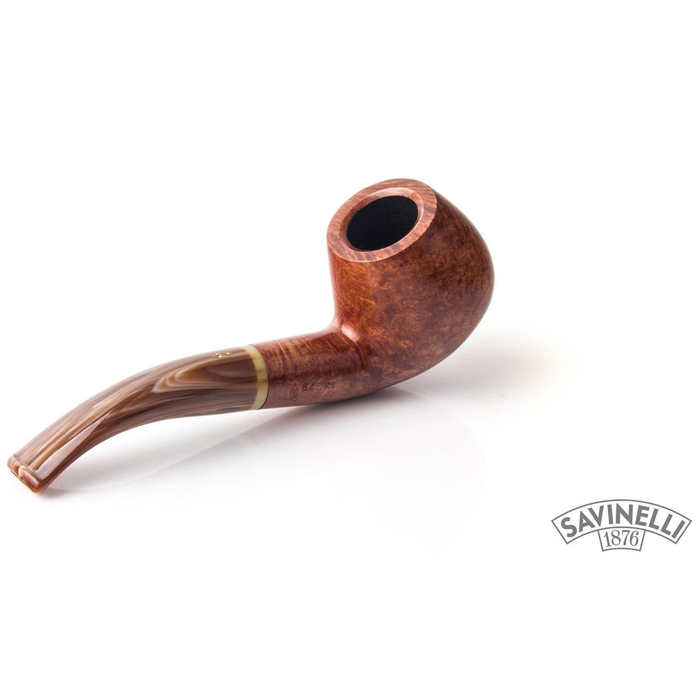 Savinelli Dolomiti 645 Smooth Light Brown Smooth Bent 9mm Fishtail Pipe