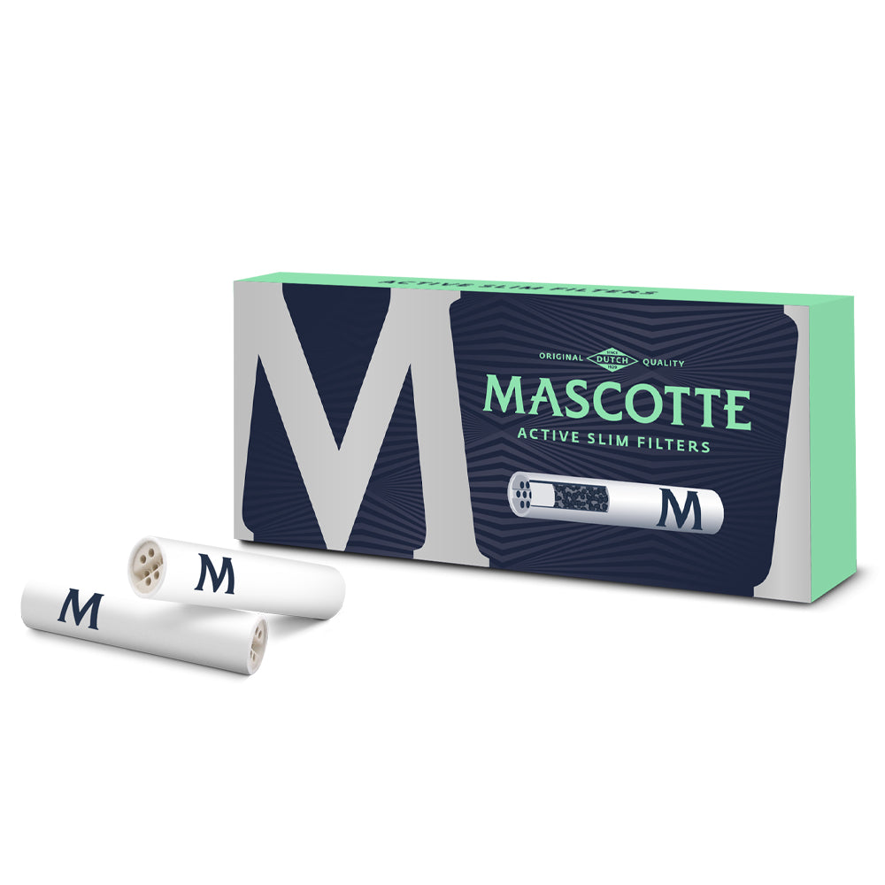 Mascotte Active Slim Filters (10's) with Coconut Charcoal and Ceramic Caps, Buy Online