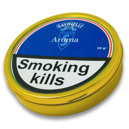 Savinelli Aroma Almond & Vanilla Pipe Tobacco 50g Tin BLUE LABEL