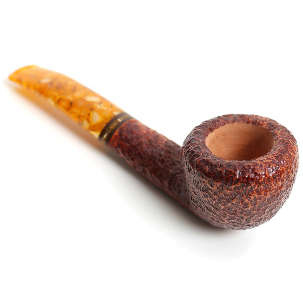 Savinelli Miele 316 Rustic Semi Bent Honey 6mm Filter Fishtail Pipe