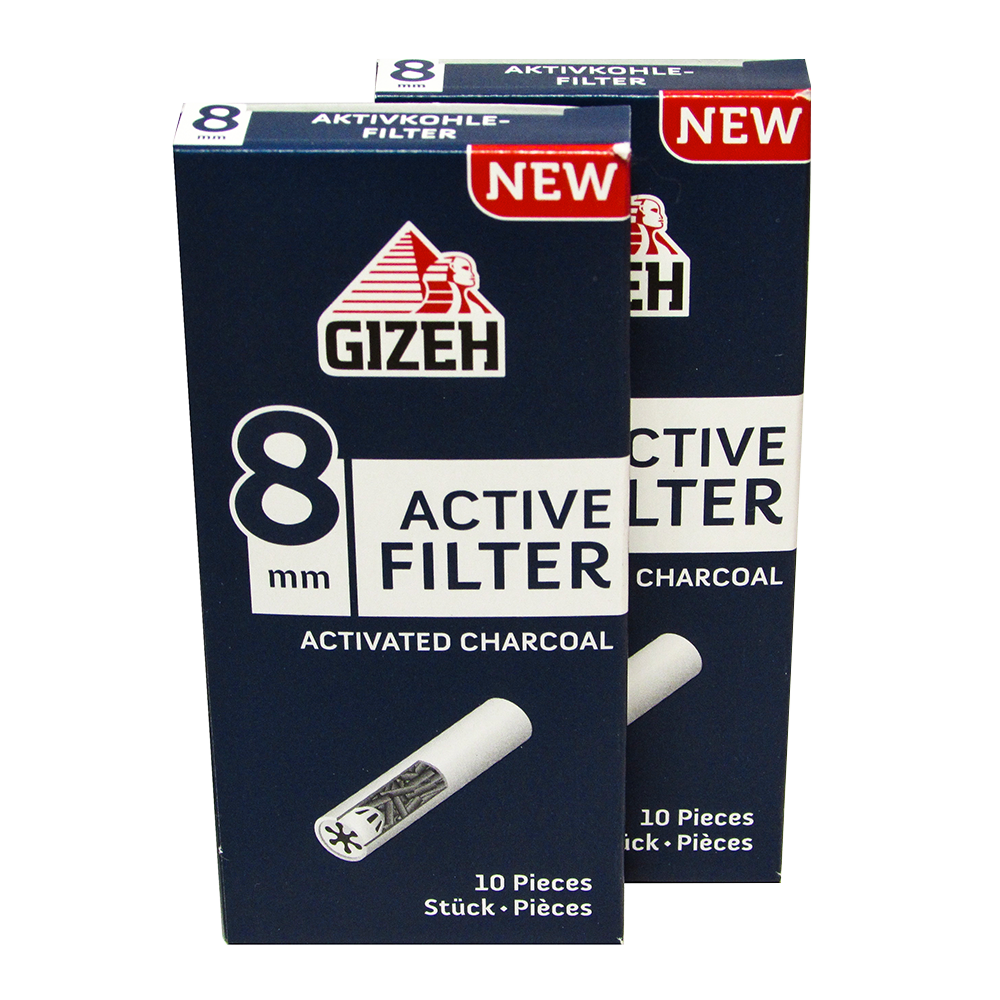 Gizeh Active Charcoal 10 x 8mm Filter Tips (Ceramic)