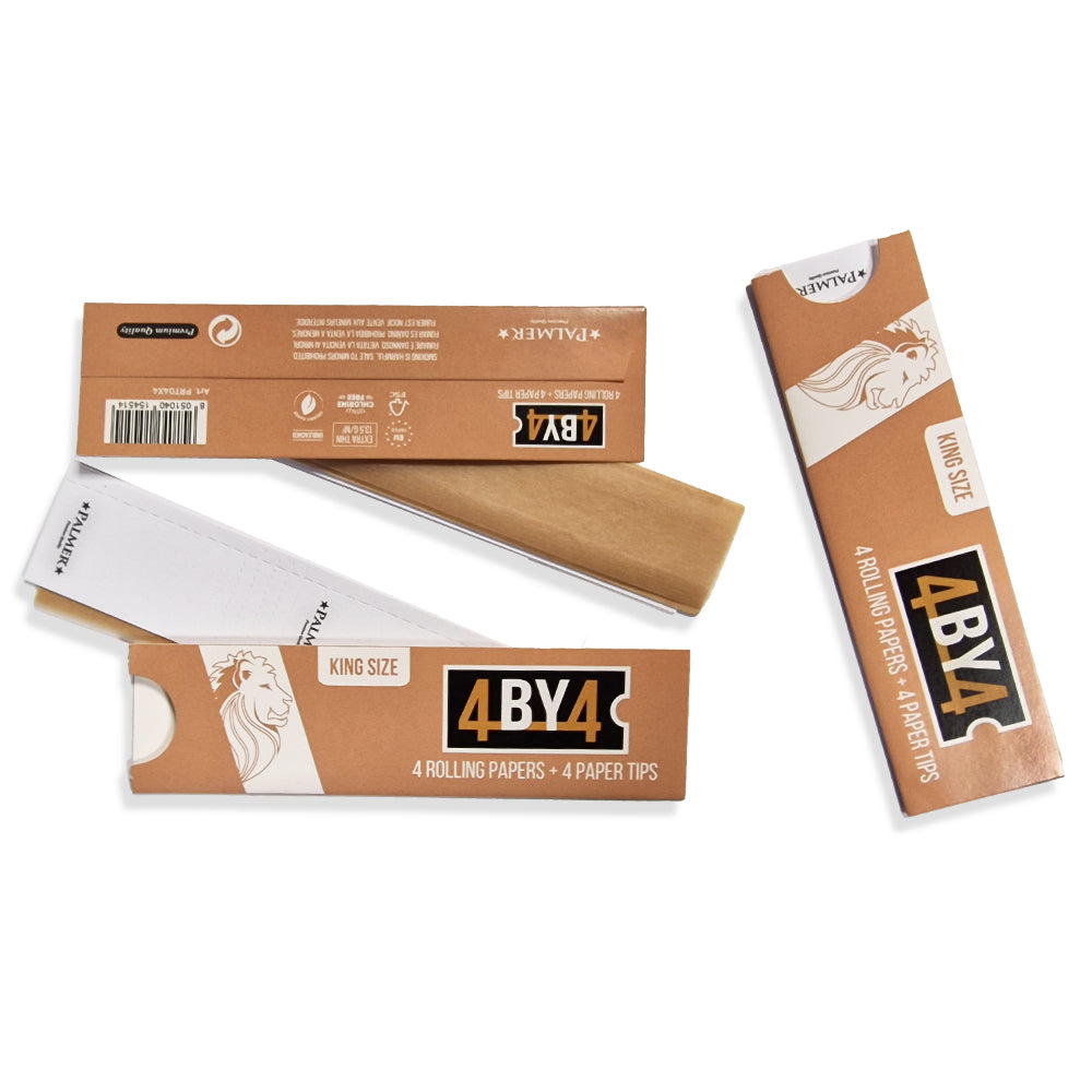 Four Rool Paper Palmer 4 BY 4 King Size Rolling Papers + Paper Tips | Buy Online | Bull ...