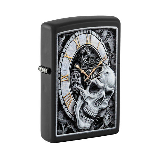 Zippo Lighter - Skull Clock Design