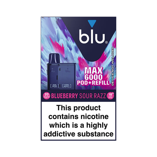 Blu MAX 6000 Blueberry Sour Razz Pod+Refill