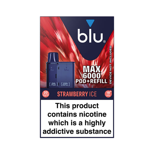 Blu MAX 6000 Strawberry Ice Pod+Refill