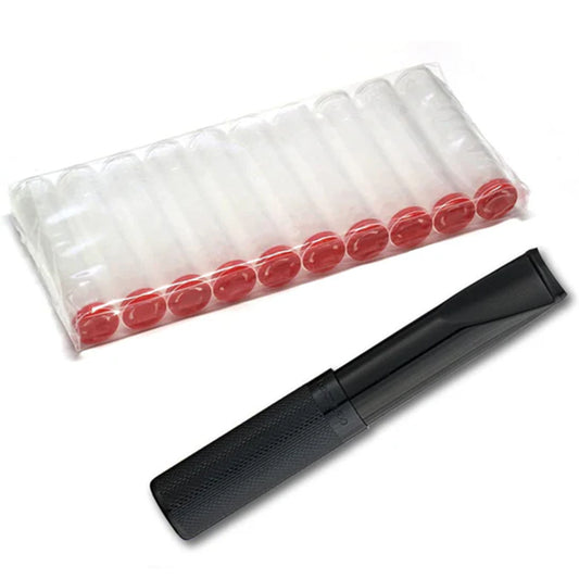 Denicotea Cigarette Holder + 10 x 8mm Filters- Plain Black