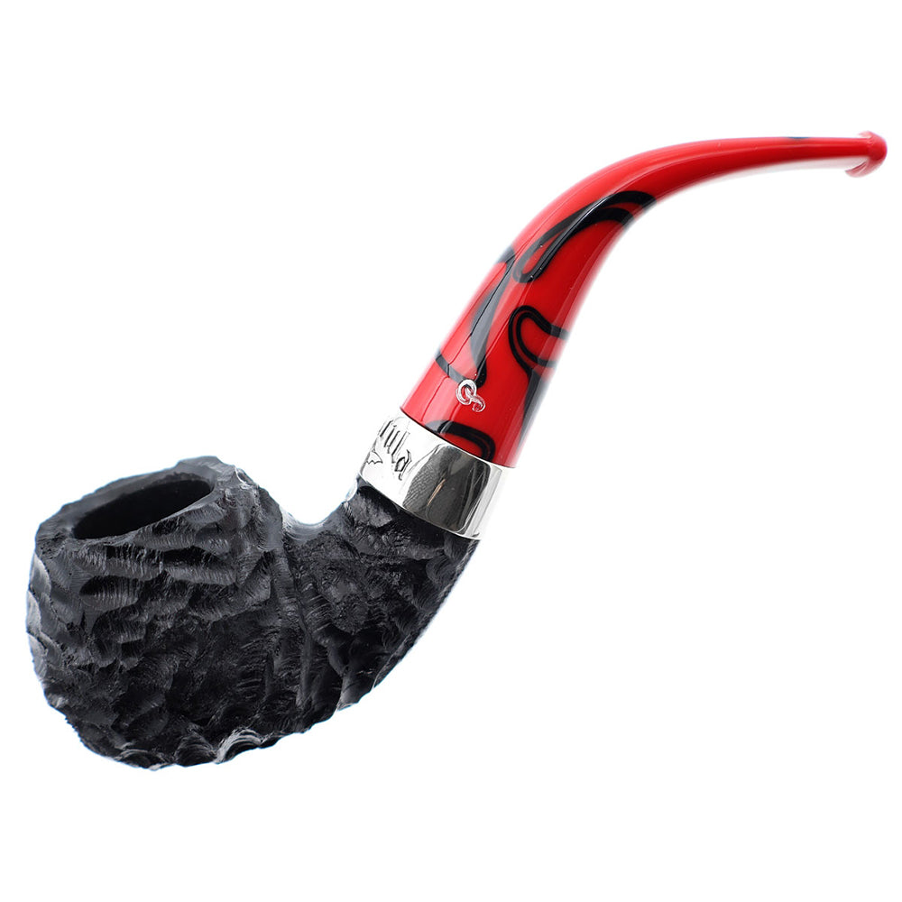 Peterson Dracula 03 Nickel Mounted Fishtail Rusticated Pipe