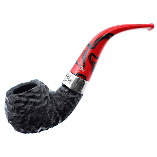 Peterson Dracula 03 Nickel Mounted Fishtail Rusticated Pipe