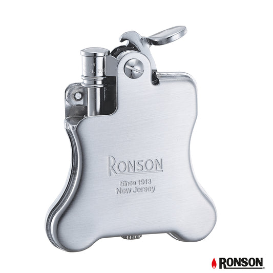 Ronson Banjo Chrome Satin Flint Oil Lighter (R010025)
