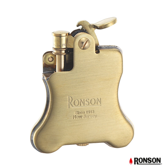 Ronson Banjo Brass Satin Flint Oil Lighter (R010026)