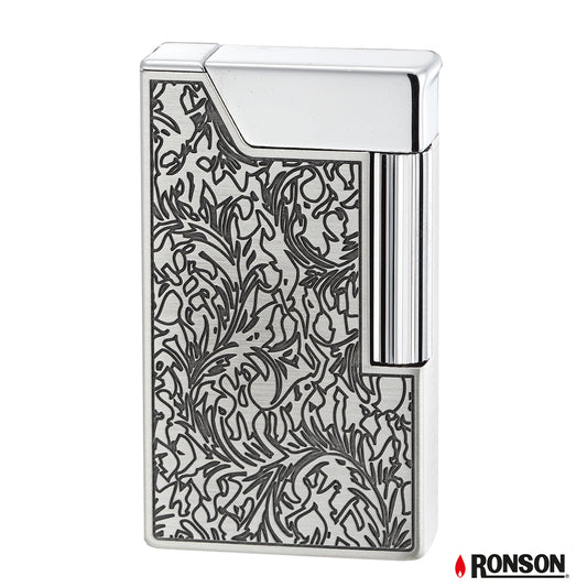Ronson Eloquence Silver Arabesque Flint Oil Lighter (R260012)