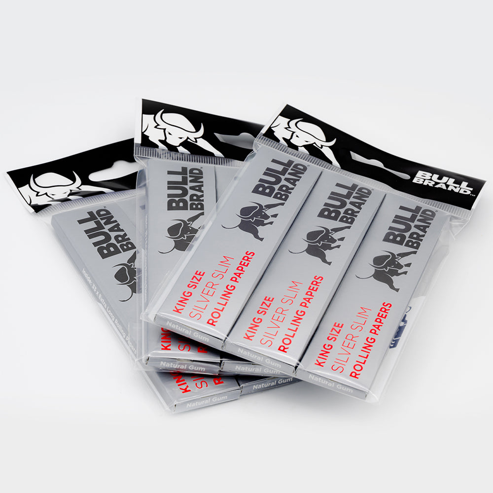 Bull Brand Silver King Size Slim Rolling Papers 3 Pack