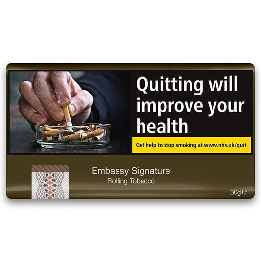 embassy rolling tobacco Hand - Black Swan Shoppe Embassy Signature Rolling Tobacco (30g)