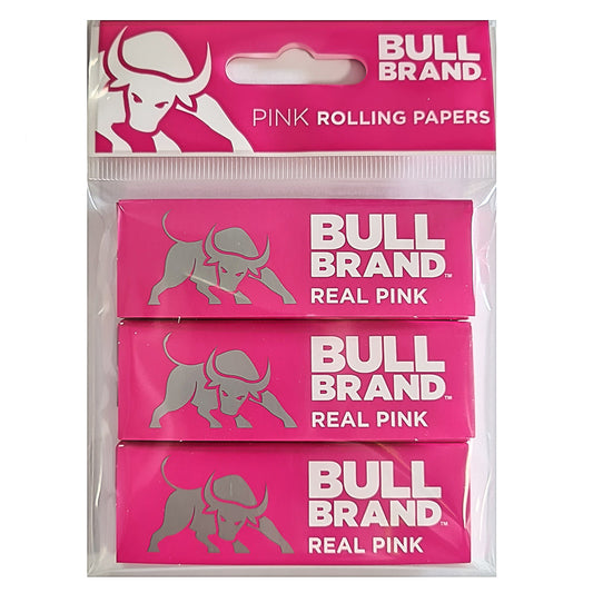 Bull Brand Cut Corner Real Pink Rolling Papers 3 Pack