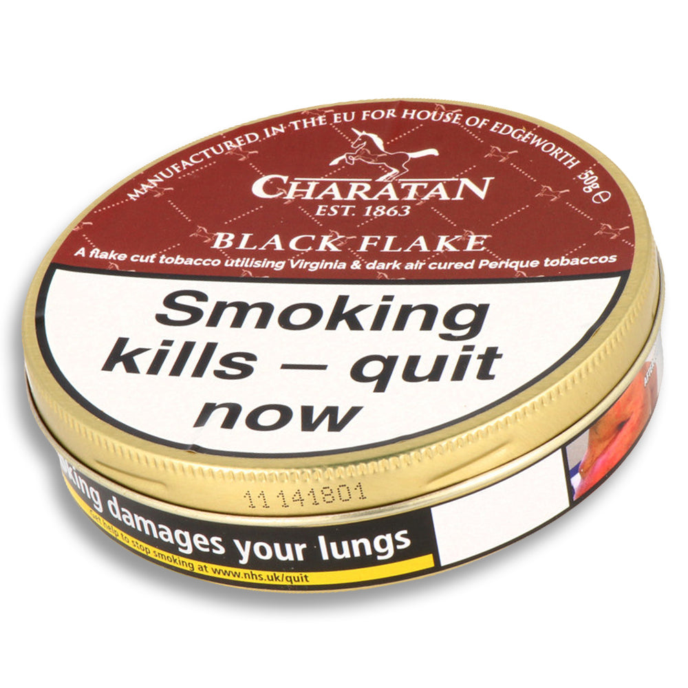 Charatan Black Flake Pipe Tobacco 50g Tin