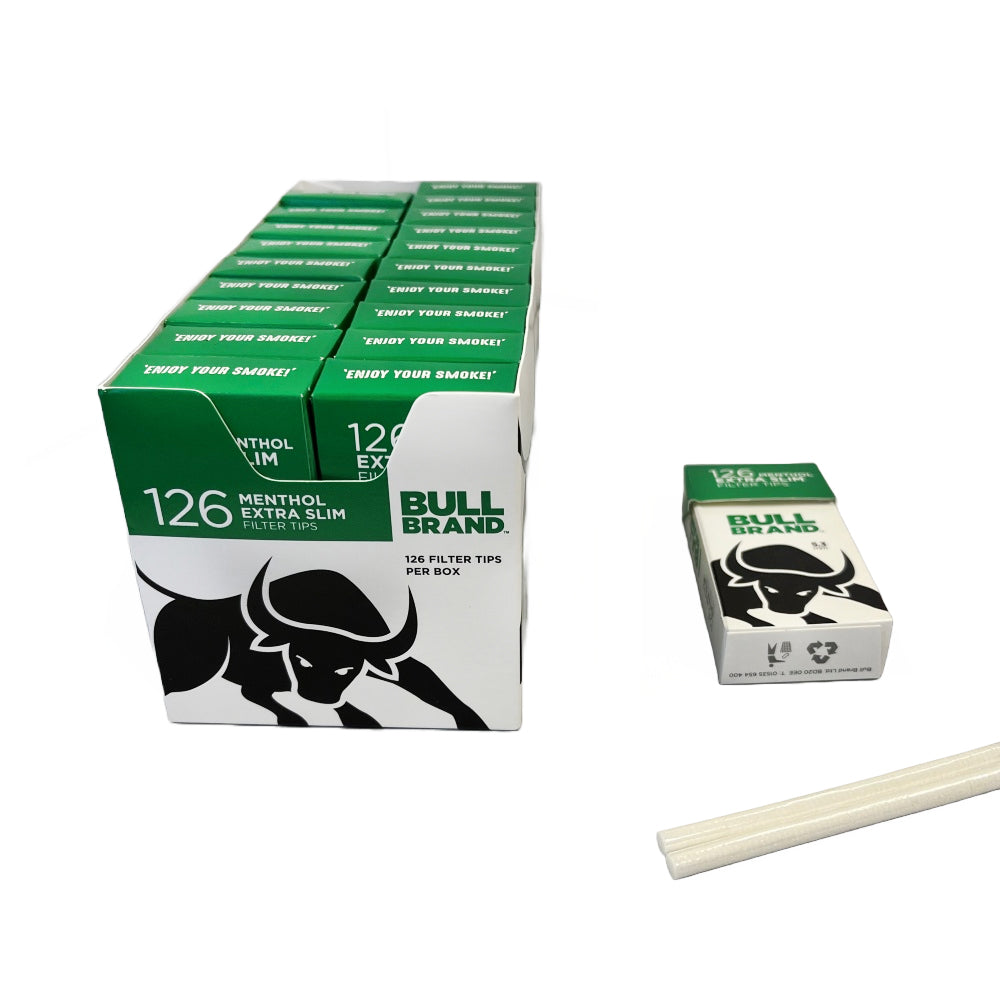 Bull Brand Extra Slim MENTHOL POP-OUT Filters (20 Packs)