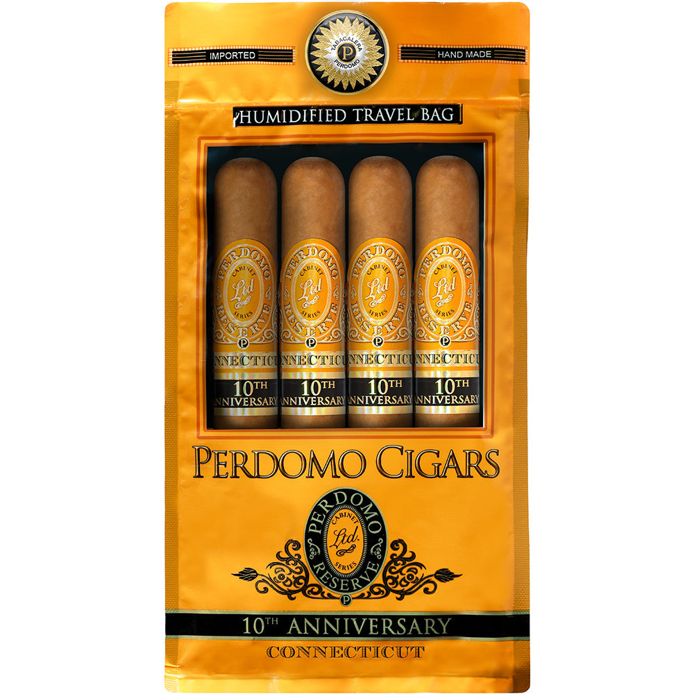 Perdomo 10th Anniversary Connecticut Humidified Travel Bag - Hand Made (4's)