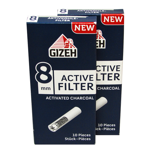 Gizeh Active Charcoal 10 x 8mm Filter Tips (Ceramic)